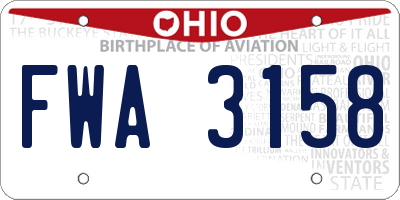 OH license plate FWA3158
