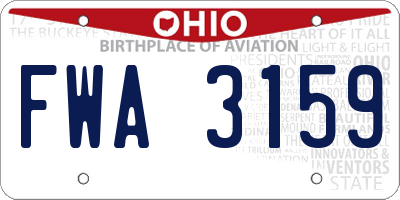 OH license plate FWA3159