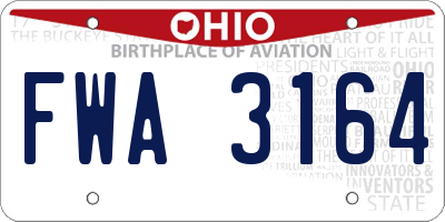 OH license plate FWA3164