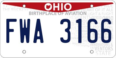 OH license plate FWA3166
