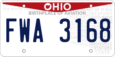 OH license plate FWA3168