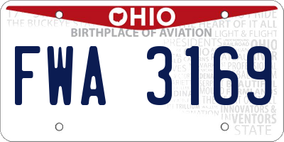 OH license plate FWA3169