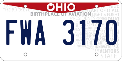 OH license plate FWA3170