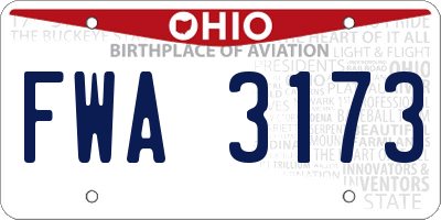 OH license plate FWA3173