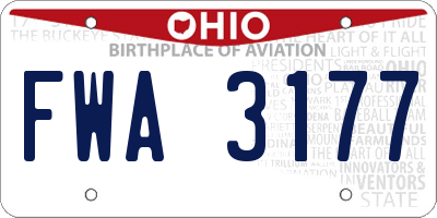 OH license plate FWA3177