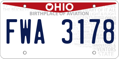 OH license plate FWA3178