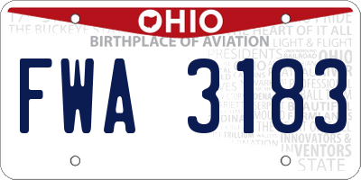 OH license plate FWA3183