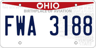 OH license plate FWA3188