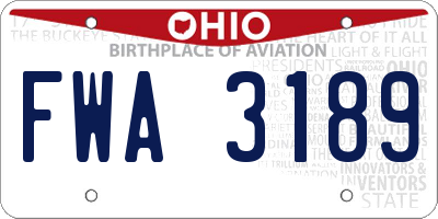 OH license plate FWA3189