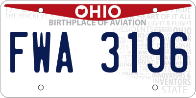 OH license plate FWA3196