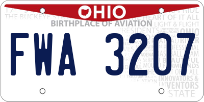 OH license plate FWA3207