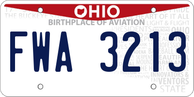 OH license plate FWA3213