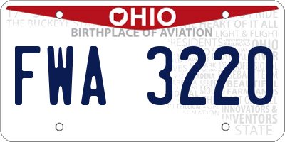 OH license plate FWA3220