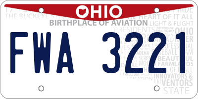 OH license plate FWA3221