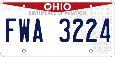 OH license plate FWA3224