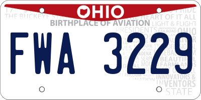 OH license plate FWA3229