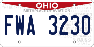 OH license plate FWA3230