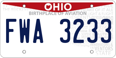 OH license plate FWA3233