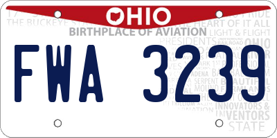 OH license plate FWA3239