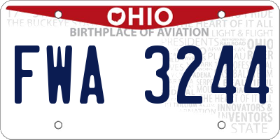 OH license plate FWA3244