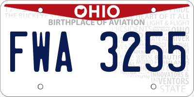 OH license plate FWA3255