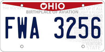 OH license plate FWA3256