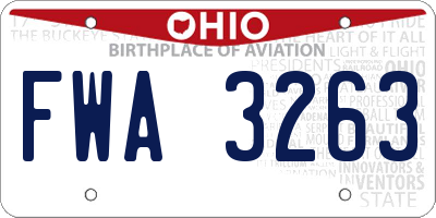 OH license plate FWA3263