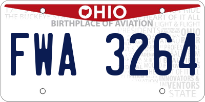 OH license plate FWA3264