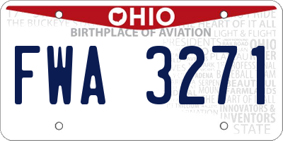 OH license plate FWA3271