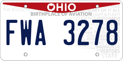 OH license plate FWA3278