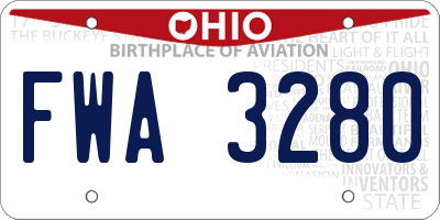 OH license plate FWA3280