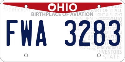 OH license plate FWA3283