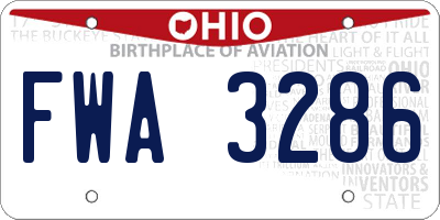 OH license plate FWA3286