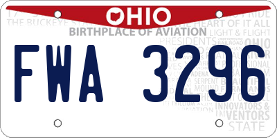 OH license plate FWA3296