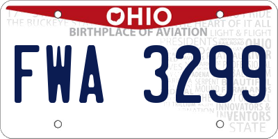 OH license plate FWA3299