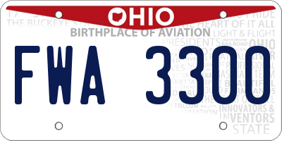 OH license plate FWA3300