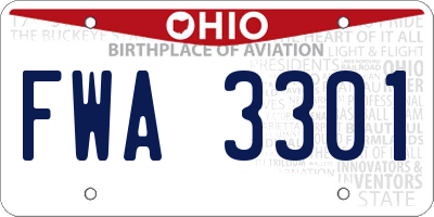 OH license plate FWA3301