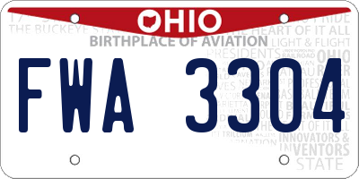 OH license plate FWA3304