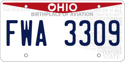 OH license plate FWA3309