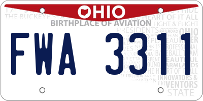 OH license plate FWA3311