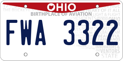 OH license plate FWA3322