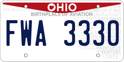 OH license plate FWA3330