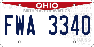 OH license plate FWA3340