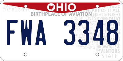 OH license plate FWA3348