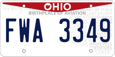 OH license plate FWA3349