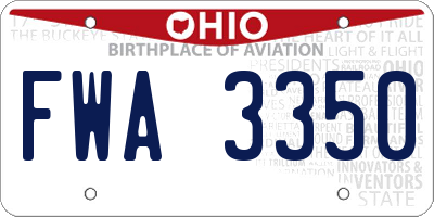 OH license plate FWA3350