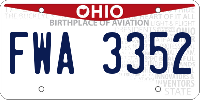 OH license plate FWA3352