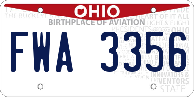 OH license plate FWA3356