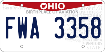 OH license plate FWA3358