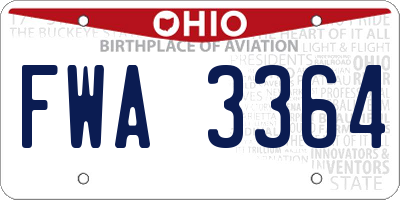 OH license plate FWA3364